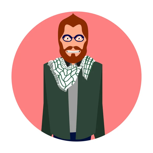 Ilustração do retrato de Hipster — Vetor de Stock