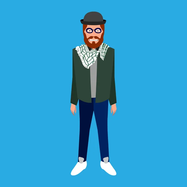 Ilustração do retrato de Hipster — Vetor de Stock