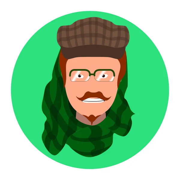 Hipster retrato ilustración — Vector de stock