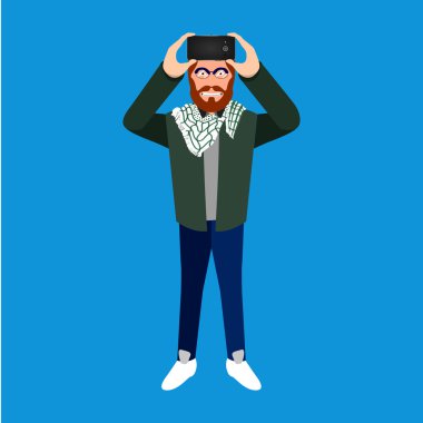 Soyut selfie illüstrasyon