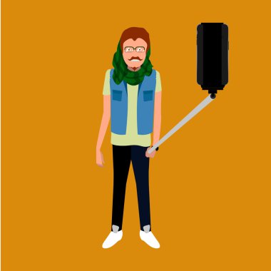 Soyut selfie illüstrasyon