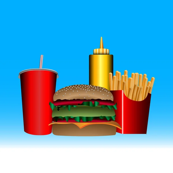 Ilustración de comida rápida — Vector de stock