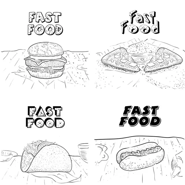 Fast-Food-Illustration — Stockvektor