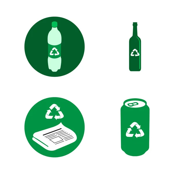 Illustrazione icona riciclabile — Vettoriale Stock