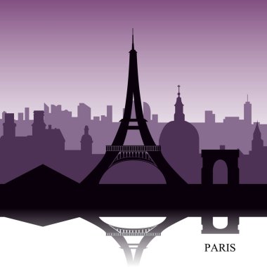 Paris cityscape illüstrasyon