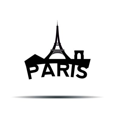 Paris cityscape illüstrasyon