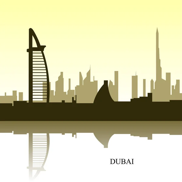 Dubai ilustración del paisaje urbano — Archivo Imágenes Vectoriales