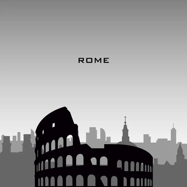 Ilustração da paisagem urbana de Roma — Vetor de Stock
