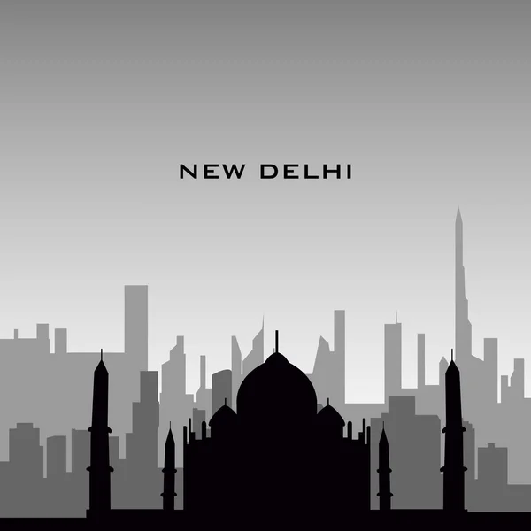 Paisaje urbano de Nueva Delhi — Vector de stock