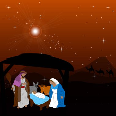 Renkli yemlik illüstrasyon