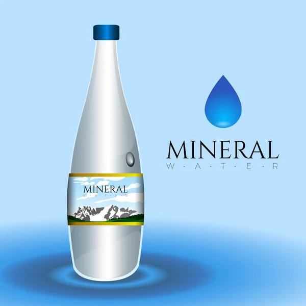 Geïsoleerde minteral waterfles — Stockvector