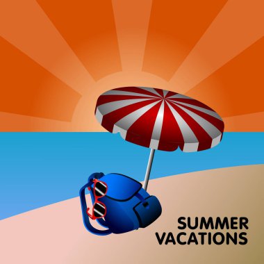 yaz tatili illüstrasyon