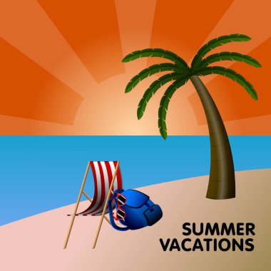 yaz tatili illüstrasyon