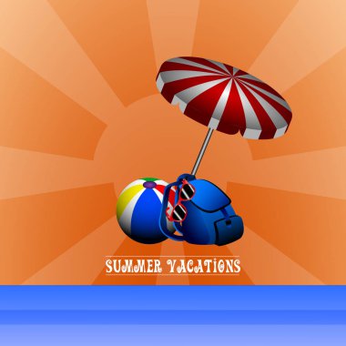 yaz tatili illüstrasyon