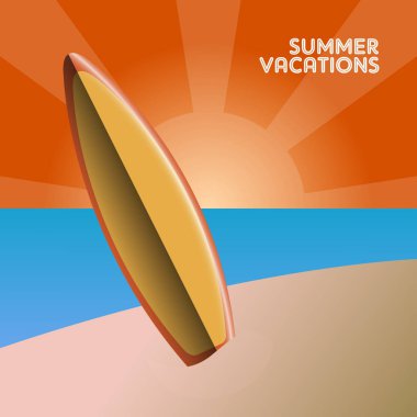 yaz tatili illüstrasyon