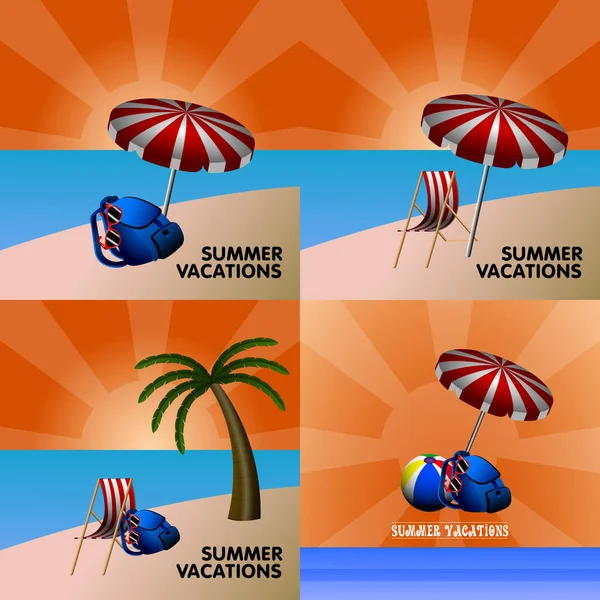 Illustration zu den Sommerferien — Stockvektor