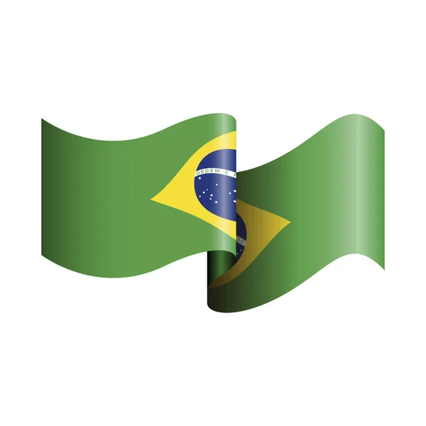 Izolované brazilská vlajka — Stockový vektor