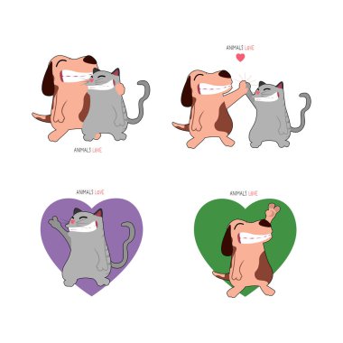 Hayvan sevgi illüstrasyon