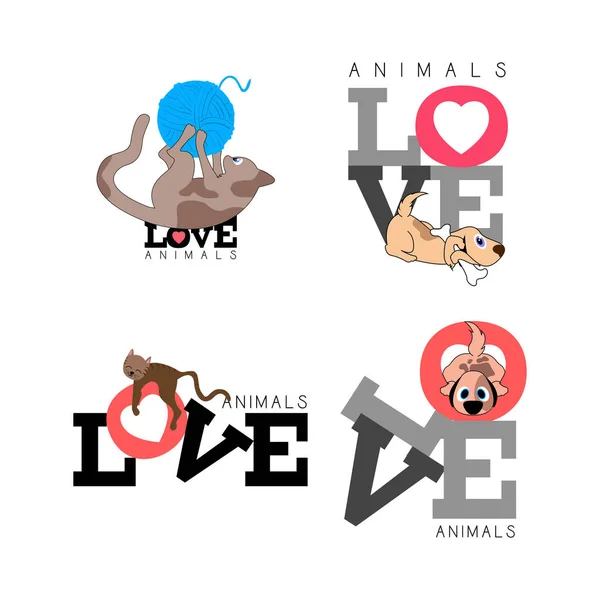 Dieren liefde illustratie — Stockvector