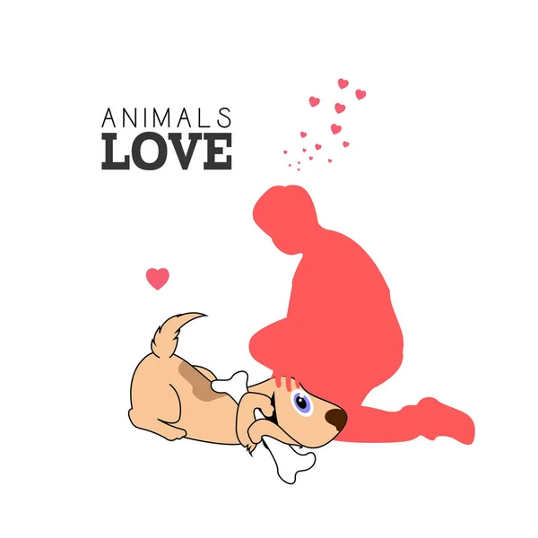 Illustration amour animal — Image vectorielle
