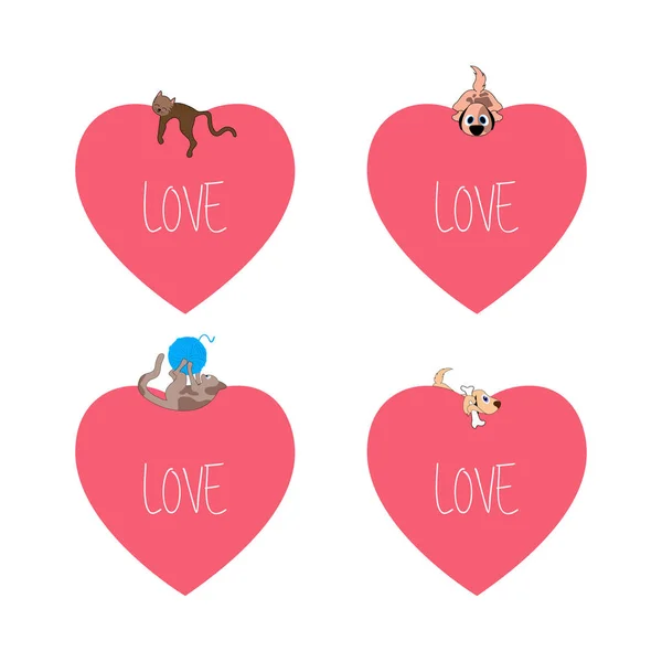Animal love illustration — Stock Vector