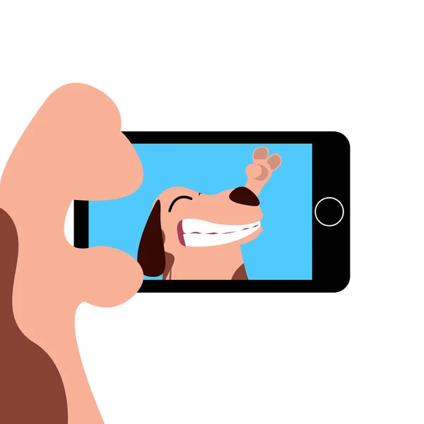 Selfie conceptual illustration — Stock Vector