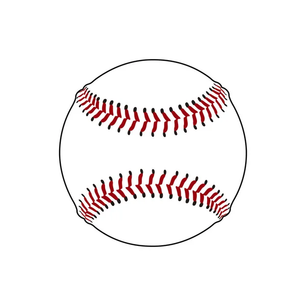 Balle de baseball isolée — Image vectorielle