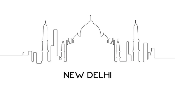 Esquema aislado de Nueva Delhi — Vector de stock