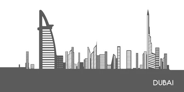 Paisaje urbano aislado de Dubai — Vector de stock