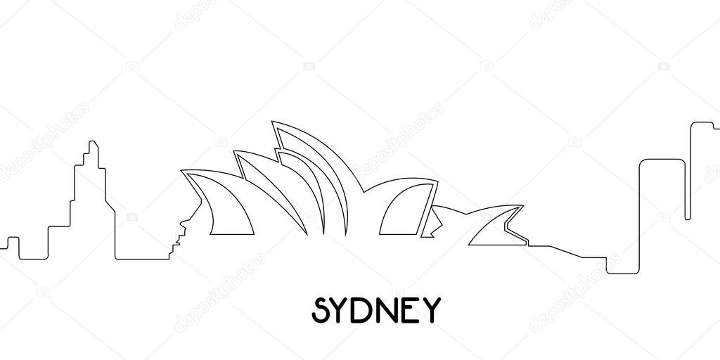 Isolated outline of Sydney