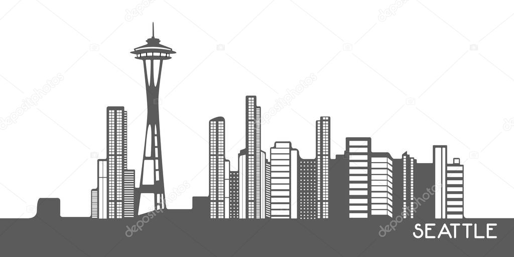 Isolated cityscape of Seattle