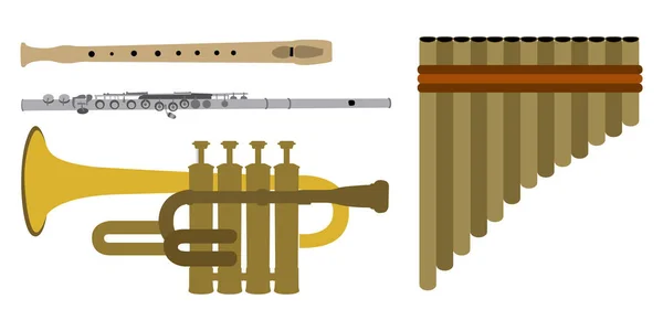 Uppsättning musikinstrument — Stock vektor