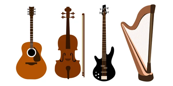 Conjunto de instrumentos musicales — Vector de stock