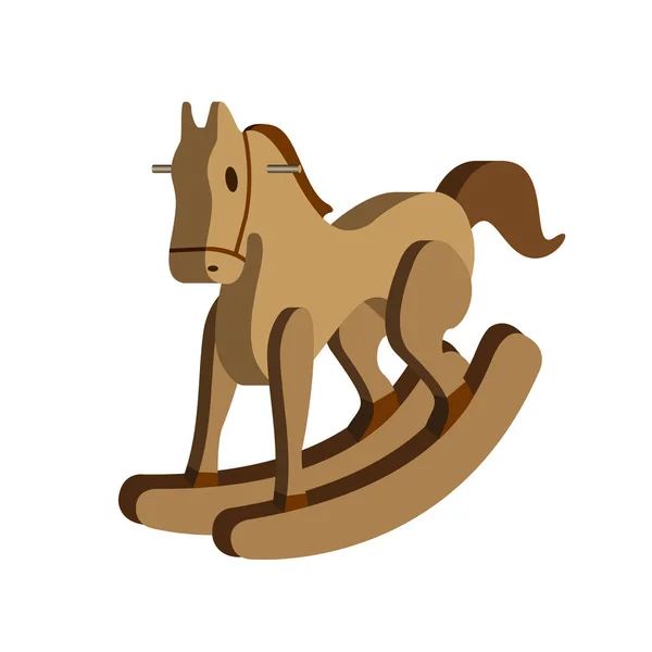 Izolovaný dřevěný kůň — Stockový vektor