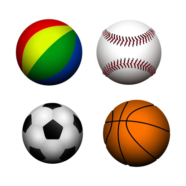 Juego de pelotas deportivas — Vector de stock