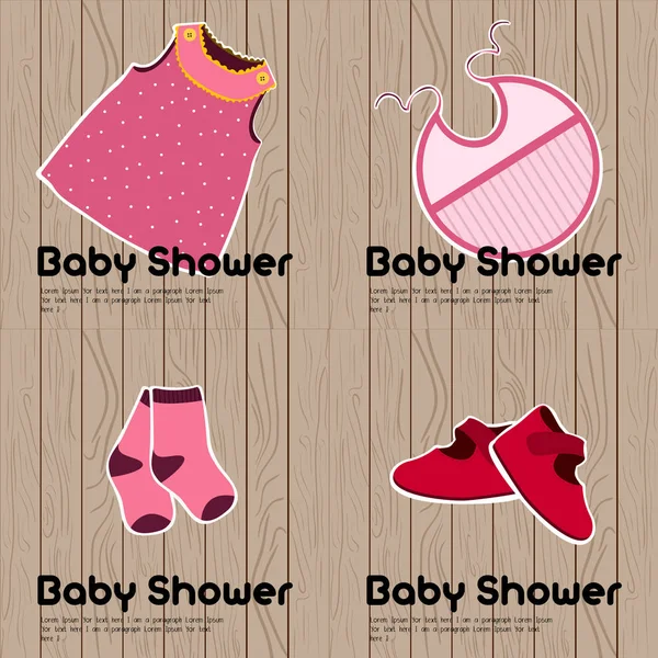 Cartes de douche bébé — Image vectorielle