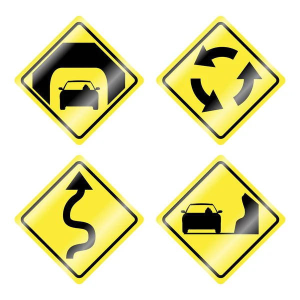 Conjunto de sinais de trânsito — Vetor de Stock