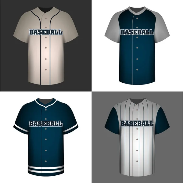 Conjunto de camisas de béisbol — Vector de stock