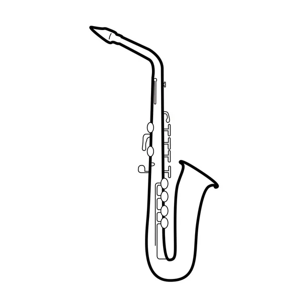 Esquema aislado del saxofón — Vector de stock