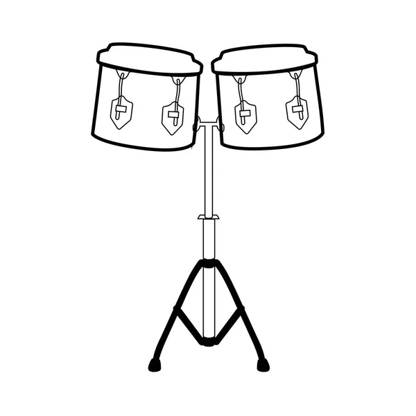 Tambours de bondo isolés contour — Image vectorielle