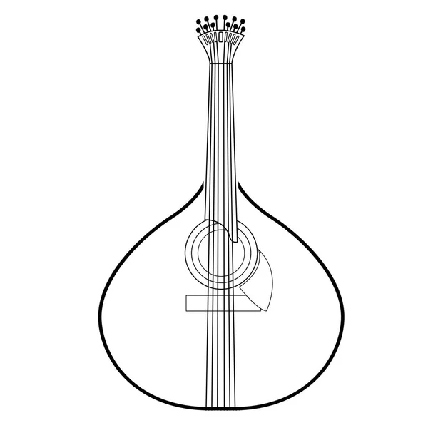 Isolated portuguese guitar outline — Stock Vector