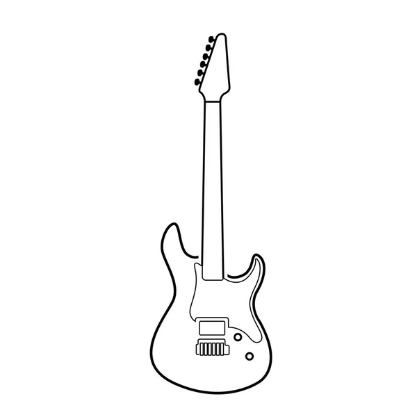 Isolated electric guitar outline — Stock Vector