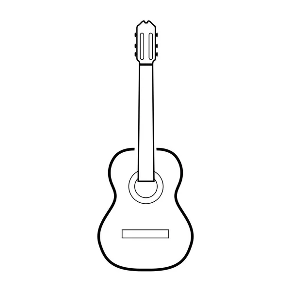 Contour de guitare isolé — Image vectorielle