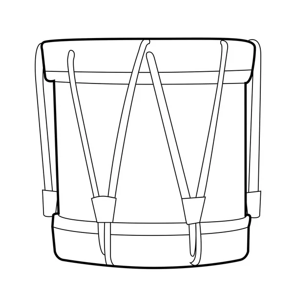 Contour isolé du tambour — Image vectorielle