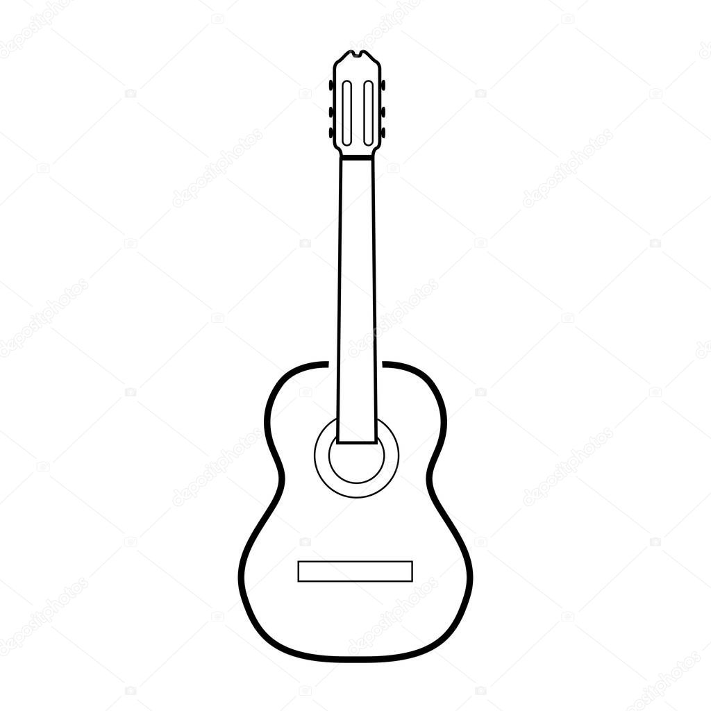 Isolated guitar outline
