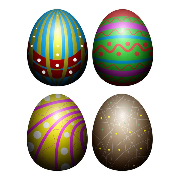 Conjunto de huevos de Pascua — Vector de stock