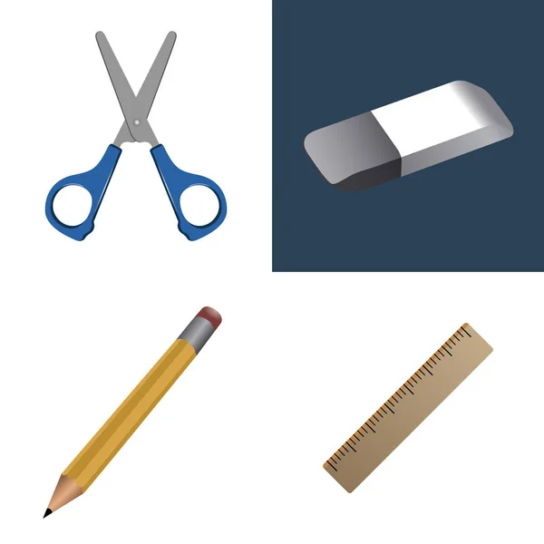 Set of school supplies — Stock Vector