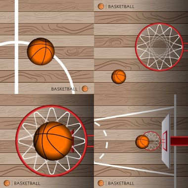 Basketbol illüstrasyonlar kümesi