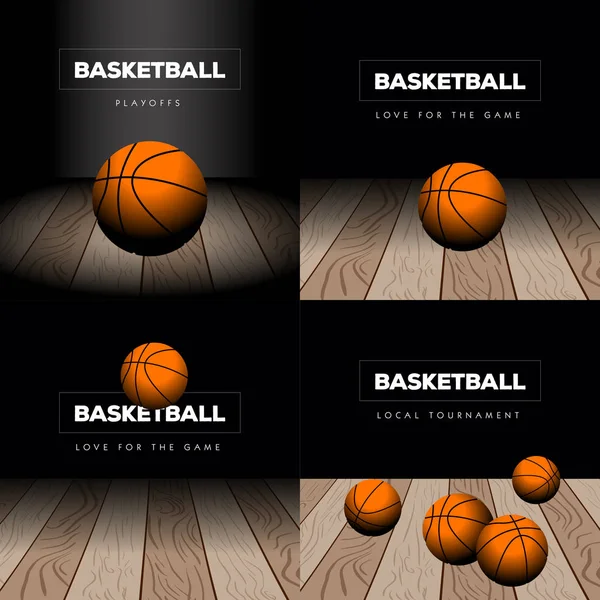Conjunto de ilustrações de basquete — Vetor de Stock