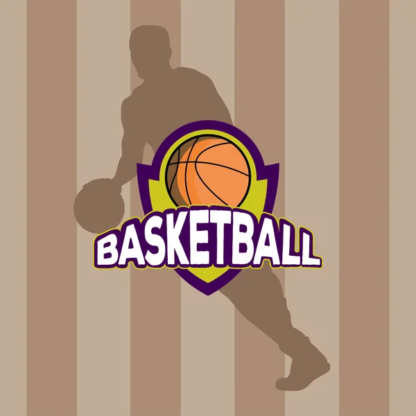 Emblema de baloncesto aislado — Vector de stock